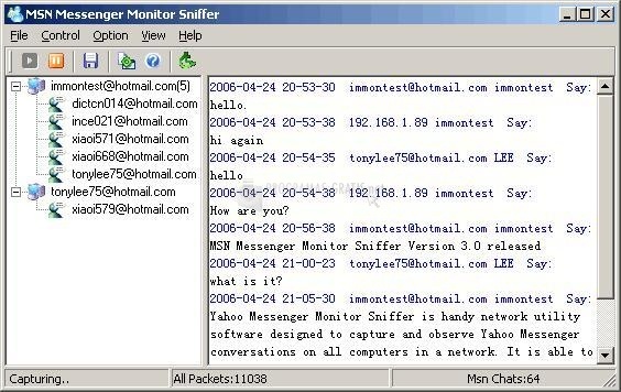 screenshot-MSN Messenger Monitor Sniffer-1