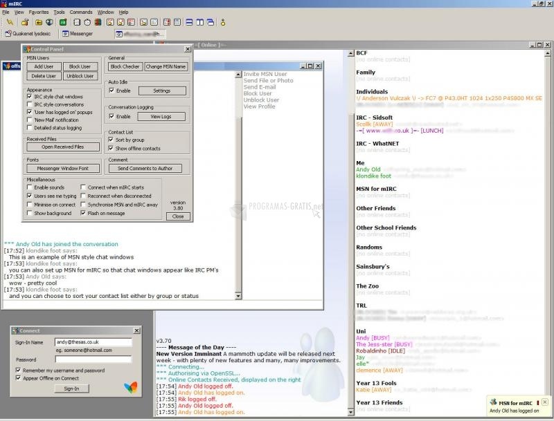 screenshot-MSN Messenger para mIRC-1
