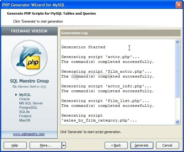 screenshot-MySQL PHP Generator-1