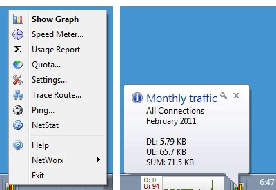 networx bandwidth monitor