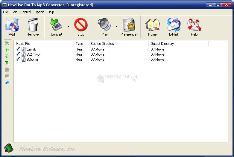 screenshot-Newlive Rm To MP3 Converter-1