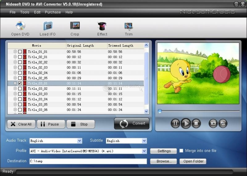 screenshot-Nidesoft DVD to AVI Converter-1