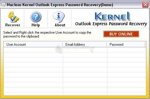 nucleus kernel outlook say password recovery