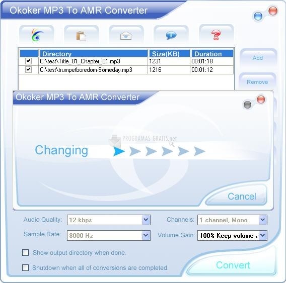 screenshot-Okoker MP3 to AMR Converter-1