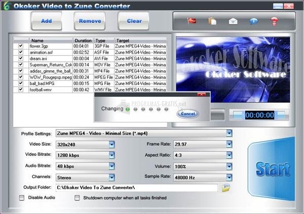 screenshot-Okoker Video to Zune Converter-1
