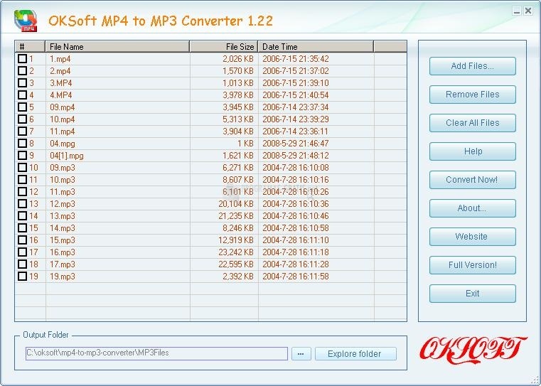 screenshot-OKSoft MP4 to MP3 Converter-1