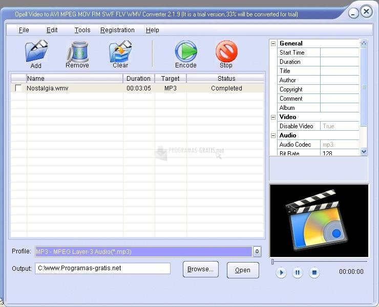 screenshot-Opell Video to AVI MPEG Converter-1