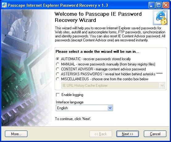 screenshot-Passcape IE Password Recovery-1