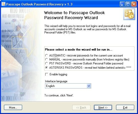 screenshot-Passcape Outlook Password Recovery-1