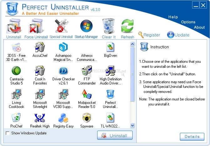 screenshot-Perfect Uninstaller-1