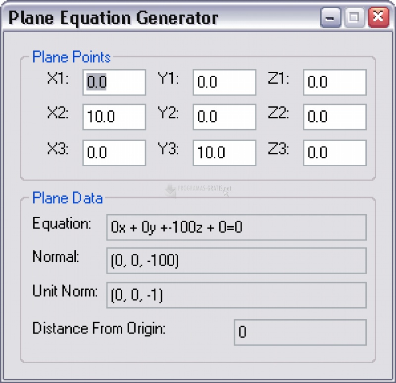 screenshot-Plane Equation Generator-1