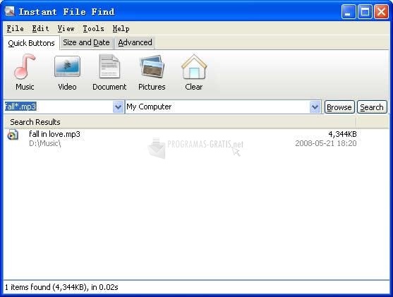 screenshot-Popusoft Instant File Find-1