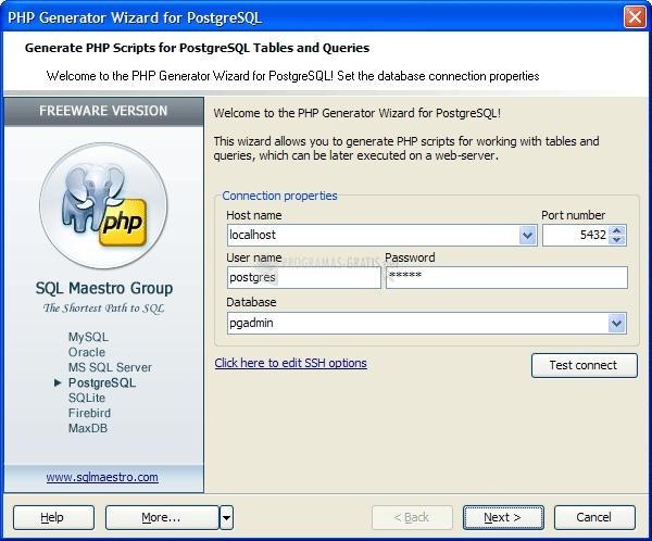 screenshot-PostgreSQL PHP Generator-1