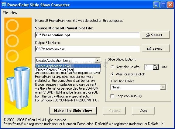 screenshot-PowerPoint Slide Show Converter-1