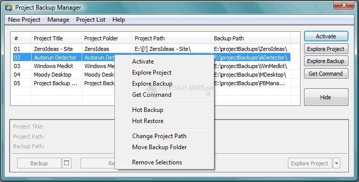 screenshot-Project Backup Manager-1