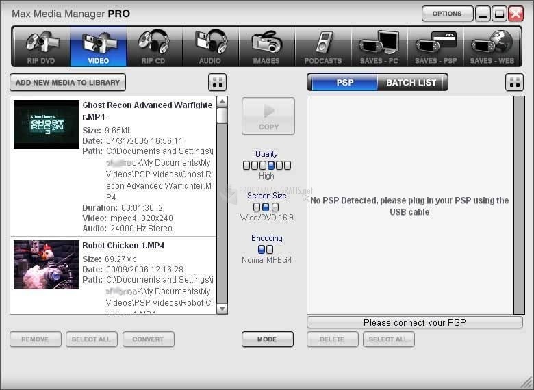 screenshot-PSP Max Media Manager-1