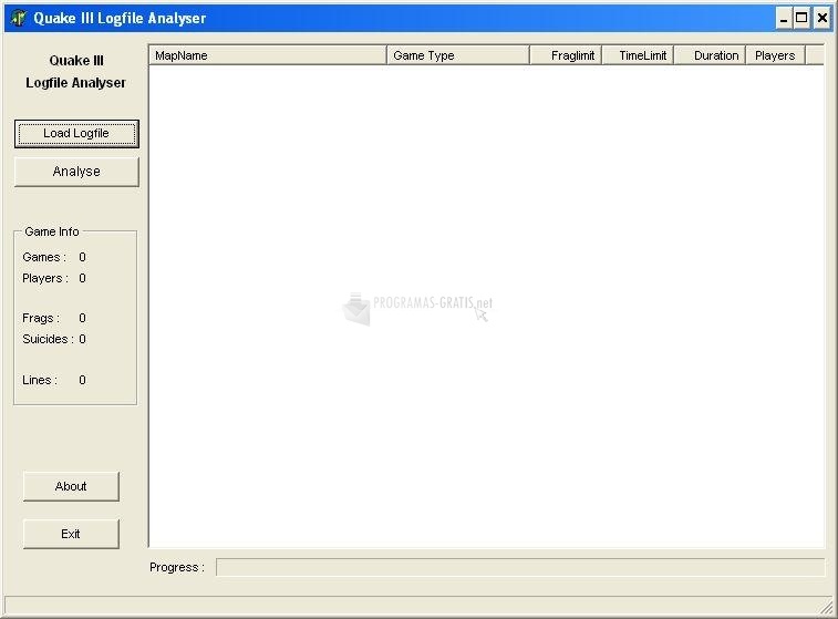 screenshot-Quake 3 Logfile Analyser-1