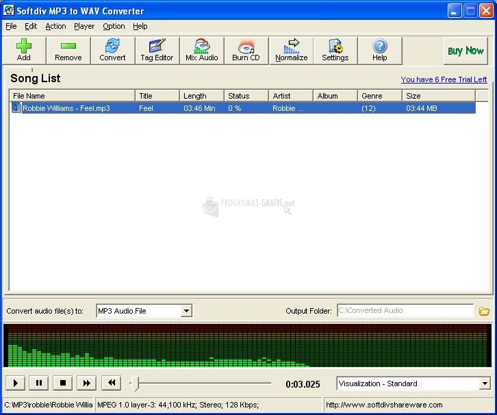 screenshot-Softdiv MP3 to WAV Converter-1