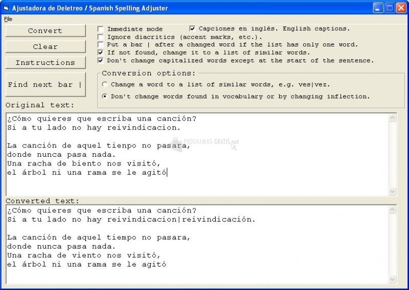 screenshot-Spanish Spelling Adjuster-1