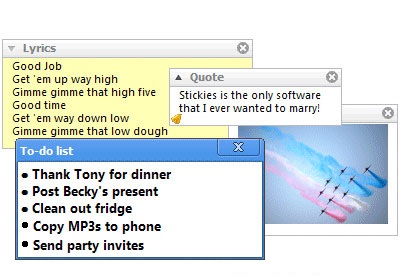 stickies for windows 10 in the foreground