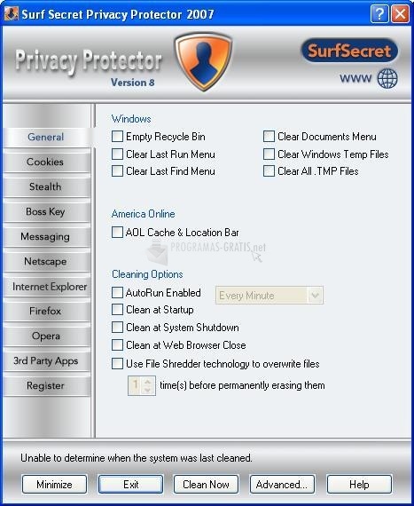 screenshot-SurfSecret Privacy Protector 2007-1