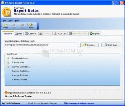 screenshot-SysTools Export Notes-1