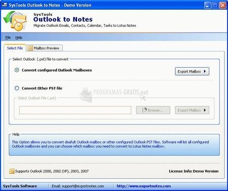 screenshot-SysTools Outlook to Notes-1