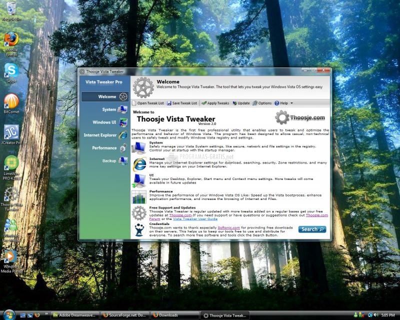 screenshot-Thoosje Windows Vista Tweaker-1