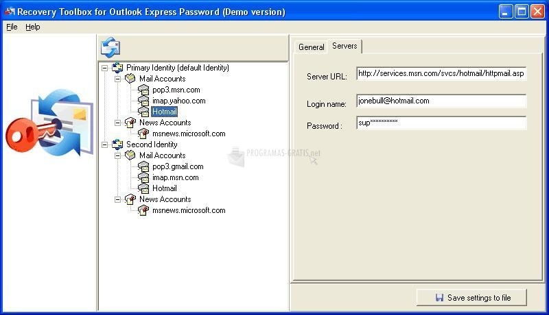 screenshot-Toolbox for Outlook Express Password-1