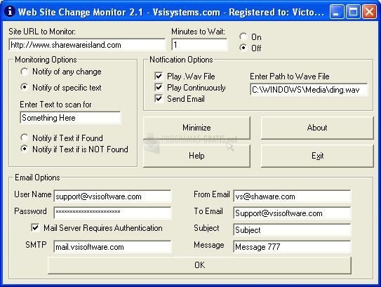 screenshot-Web Site Change Monitor-1
