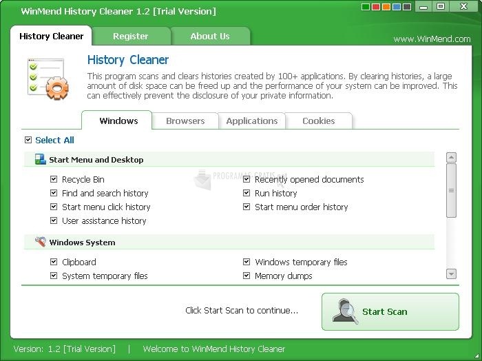 screenshot-WinMend History Cleaner-1