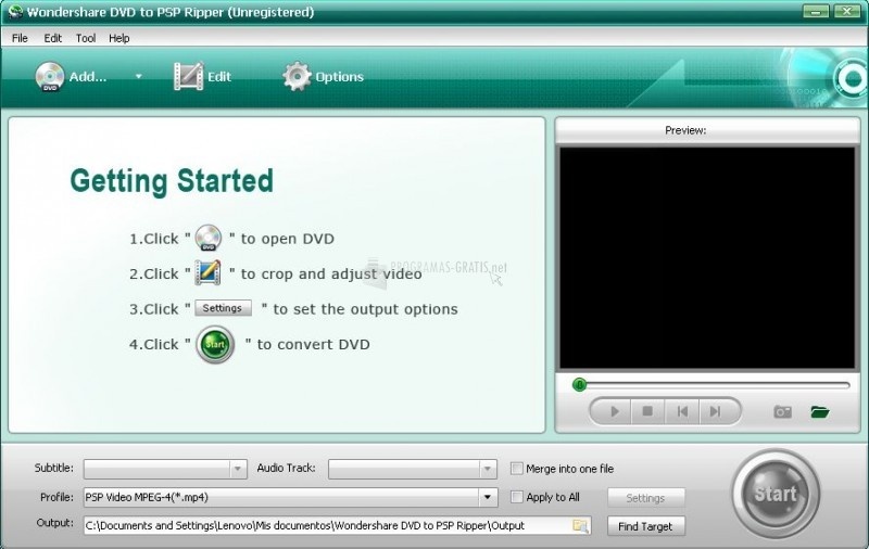 screenshot-Wondershare DVD to PSP Ripper-1