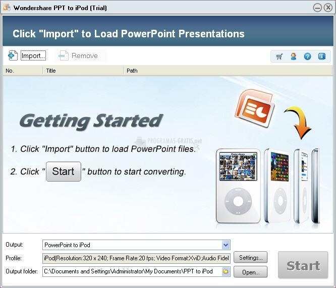 screenshot-Wondershare PPT to iPod-1