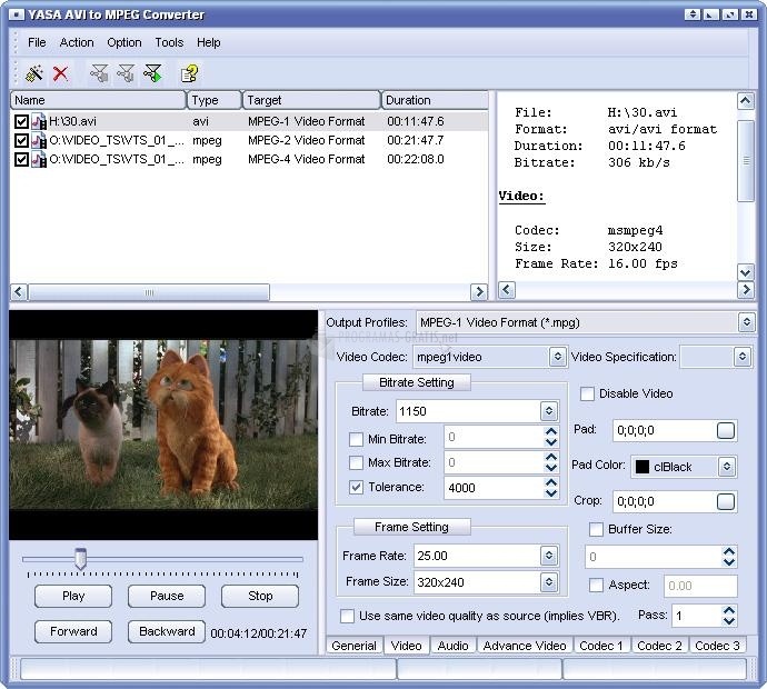 screenshot-Yasa AVI to MPEG Converter-1