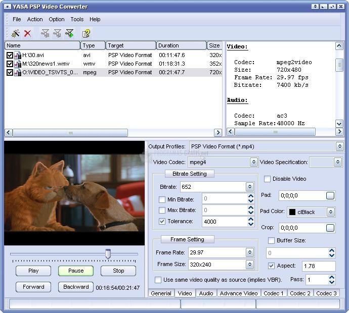 screenshot-YASA PSP Video Converter-1